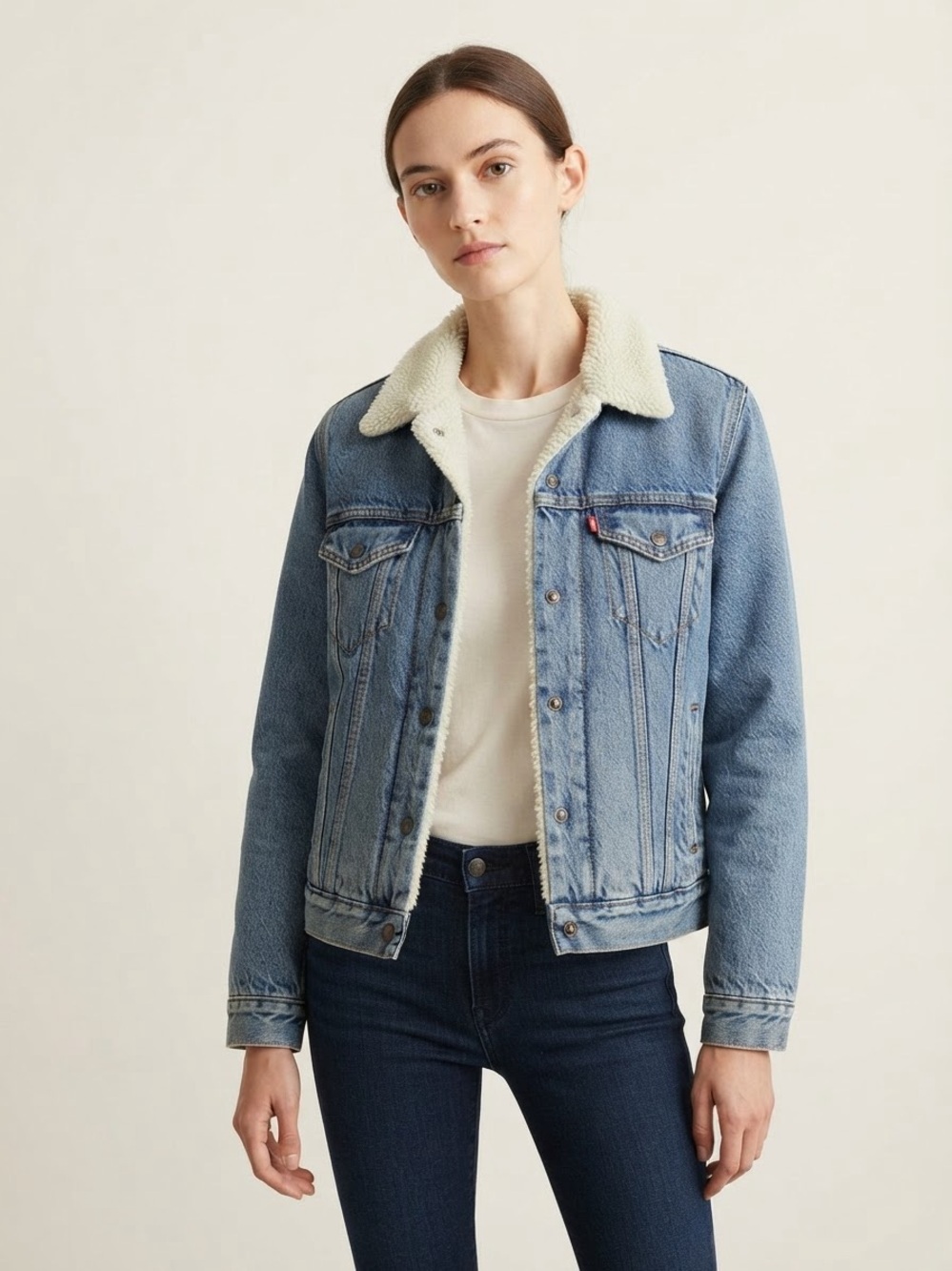 Levi's Women’s Original Denim Sherpa Trucker Jacket Extra Small